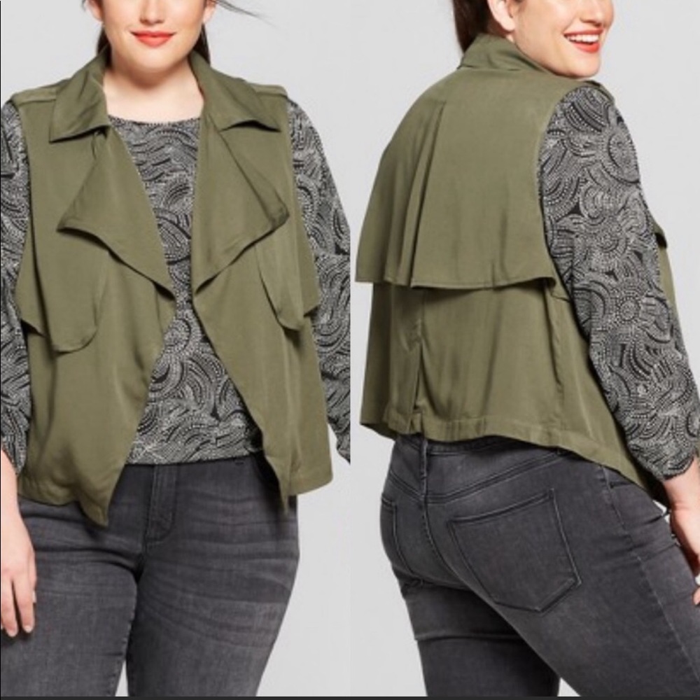 Ava & Viv by Target Olive Green Vest